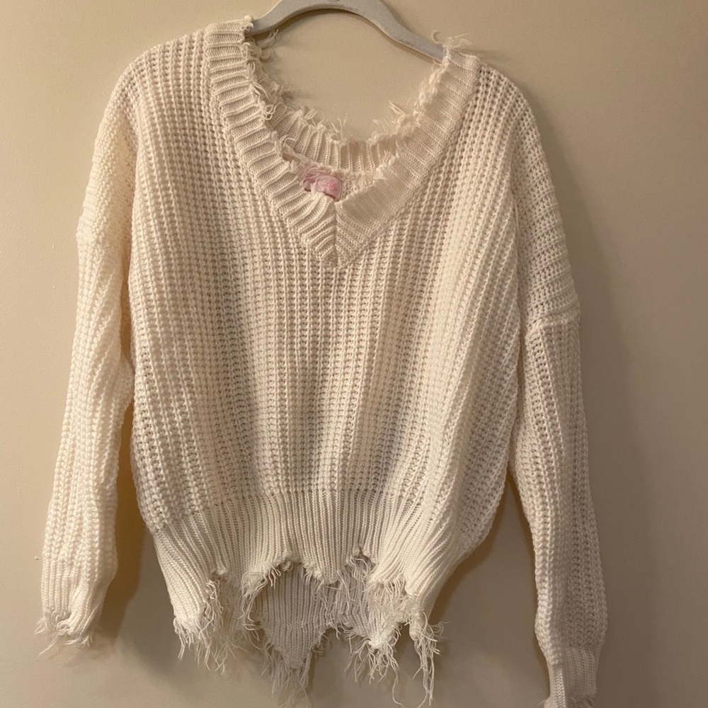 White Cropped Sweater